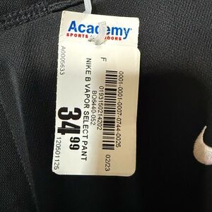 Nike Black Vapor Select Baseball Pants Youth XL